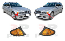 FOR BMW 3 E46 SEDAN ESTATE 01-05 FRONT FENDER SIDE INDICATOR LAMP ORANGE PAIR