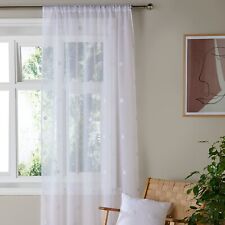Voile Curtain Panel Zara Tufted Polka Dot Spot Slot Top By Appletree White