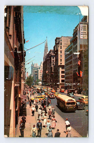 1950 cars signs fifth avenue - fifth,