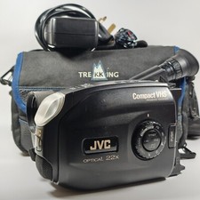 JVC GR-AX16E Camcorder VHSC Tape Analogue Retro 90s Video Camera, Case, Charger