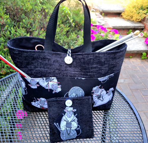 Small knitting bag - knitting, bag,black,2