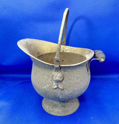Coal scuttle vintage heavy - scuttle,