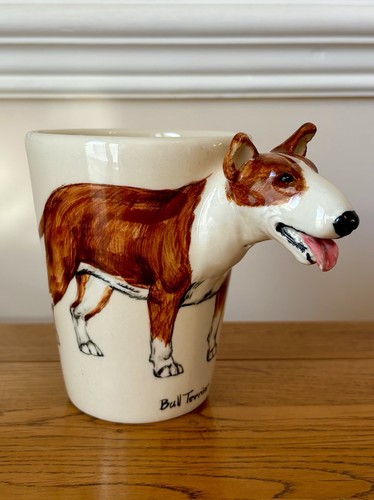 Ceramic bull terrier dog - ceramic,