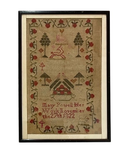 Georgian needlework sampler - needlework,