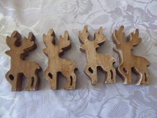 4 x Wooden Christmas Reindeers