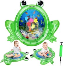New Frog Shape Tummy Time Baby Water Mat, Premium Inflatable Play Mat, Large Inf