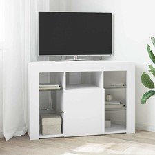 Corner LED TV Cabinet White