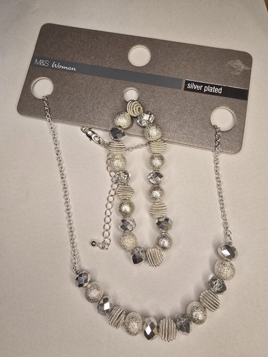 Silver plated necklace - silver,