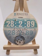 Vintage Ford Stamped 1989 Old Original Vehicle Road Car Cars Tax Disc Discs 89