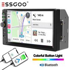 Apple Carplay&Android Aotu 7" IPS Double 2DIN Car Stereo Bluetooth Radio USB AUX