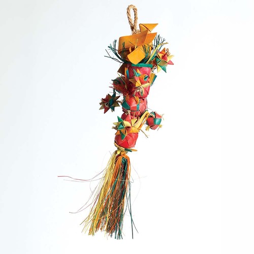 Bird tower woven palm leaf - bird,