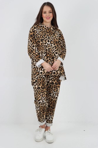 Ladies leopard print hooded - ladies,