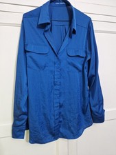 Next Satin Blue Blouse Size 14