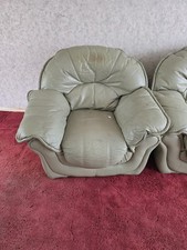 Green Faux Leather Tub Chair