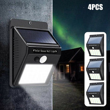 4PACK Outdoor LED Solar Powered PIR Motion Sensor Wall Light Garden SecurityLamp