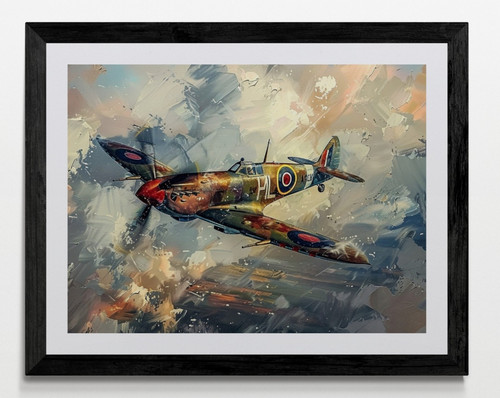 Spitfire style aircraft framed - style,
