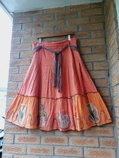 Per Una Safari Retro Africa Animals Themed Midi Skirt 90s Y2k With Belt 12 Reg