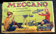 VINTAGE MECCANO INSTRUCTIONS FOR No.2A ACCESSORY OUTFIT FAIR CONDITION FOR AGE
