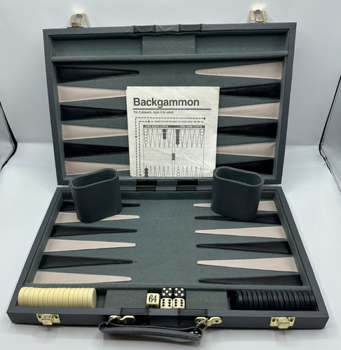 Backgammon set faux leather - faux,