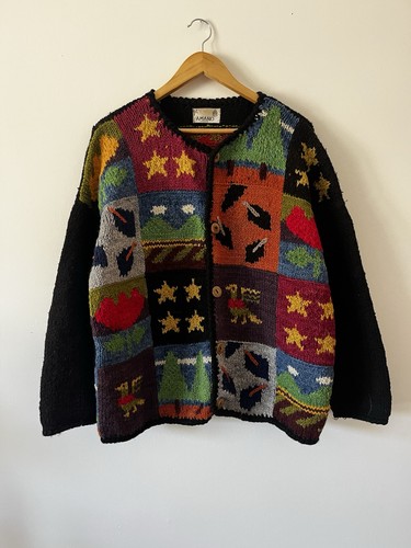 Amano patchwork wool cardigan - amano,