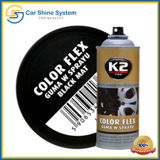 RUBBER PAINT BLACK MATT PEEL OFF PAINT SPRAY CAN AEROSOL 400ML K2 COLOR FLEX