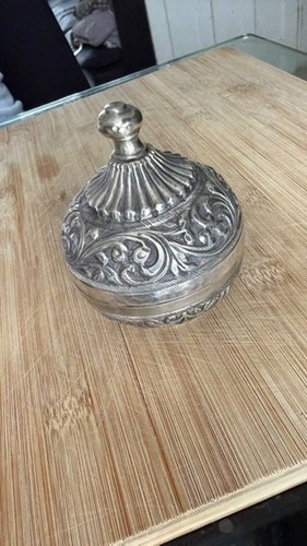 Solid silver ornate - silver, lidded