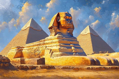 Egyptian pyramids canvas - egyptian,