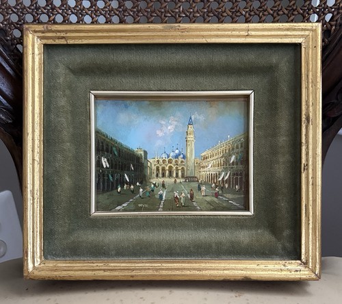 Antique miniature oil - miniature, on