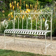 Shabby Chic Metal Garden Bench