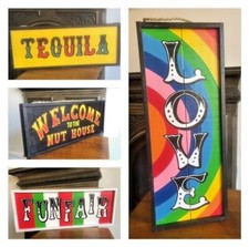 Wooden Circus Sign Fairground