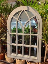 Outdoor/Indoor Rustic WINDOW STYLE WALL MIRROR HALLWAY Garden Arched Vintage 75