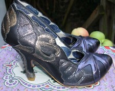Irregular Choice Lady W black/gold/purple sea creatures stilettos size 3 mermaid