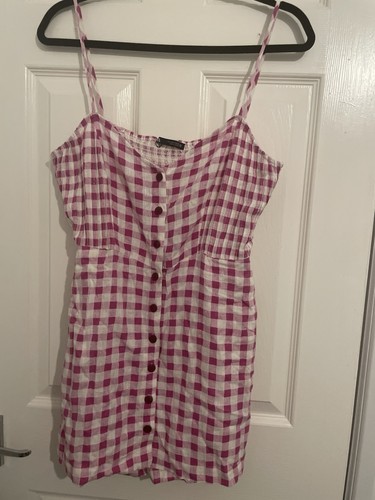 Zara pink and white gingham - pink,