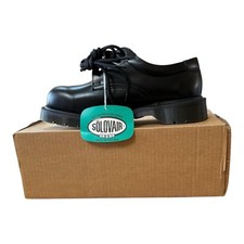 Solovair black leather steel - black,