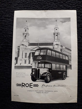 Chales H Roe Bus Coachbuilders Vintage Original Classic Magazine Advert 1955
