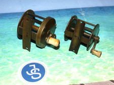 2 antique wide drum brass