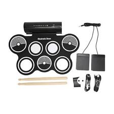 Electronic Drum Set, 7 Pads Electric Drum Pad Roll Up Quiet Drum Pad with Dual