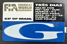 Ayrton Senna Final Home Win 1993 Brazilian Grand Prix Pass Ticket McLaren 100th