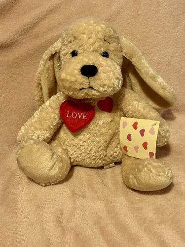 Beige floppy dog plush love - beige,