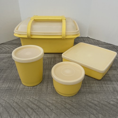 Vintage yellow tupperware pack - vintage,
