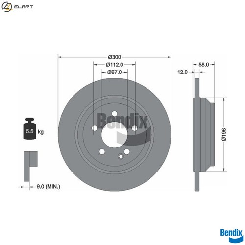 Brake disc bds1187 - 2x, for
