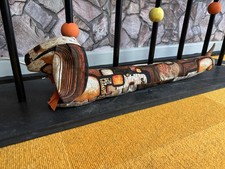 Vintage Retro Sausage Dog Door Draft Excluder  Stripe 75cm Long