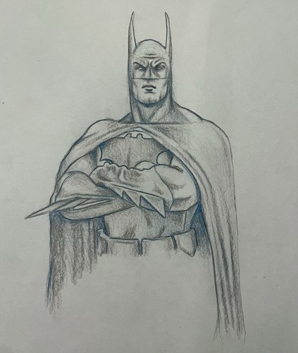 Batman portrait drawing - batman, in