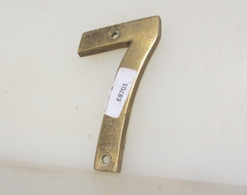 Vintage brass house number - vintage,