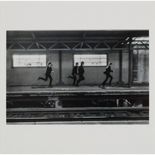 David Hurn The Beatles running on train platform 1964Signed Art Print Photograph