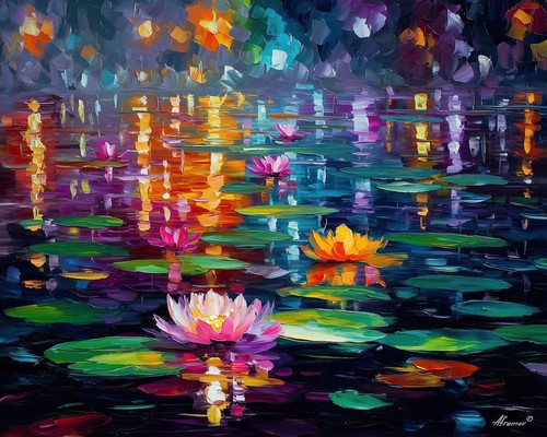 Leonid afremov lotus under - afremov,