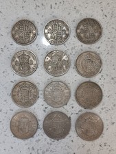 12x UK Half Crowns Pre-Decimal