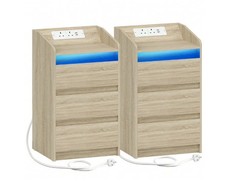 LED Bedside Table 2 Drawers