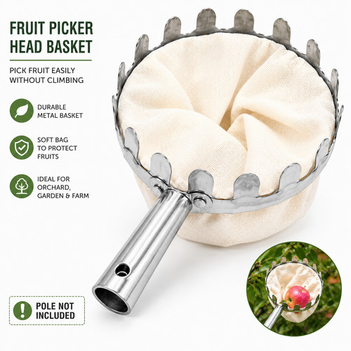 Fruit picker head basket metal - head,