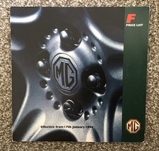 MGF Prices And Accessories brochure Ref 5036 January 1996